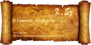 Klemens Szabina névjegykártya